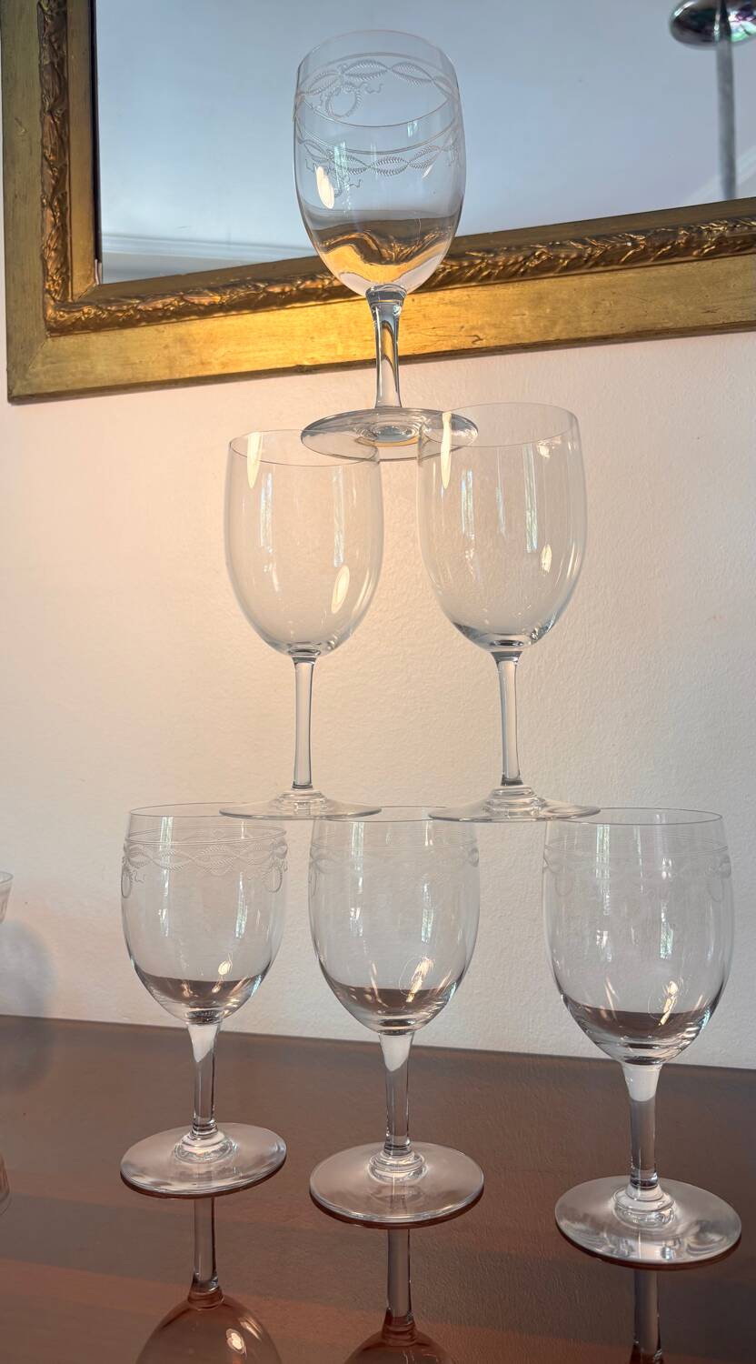4 Perfection and 2 Byzantine Baccarat glasses