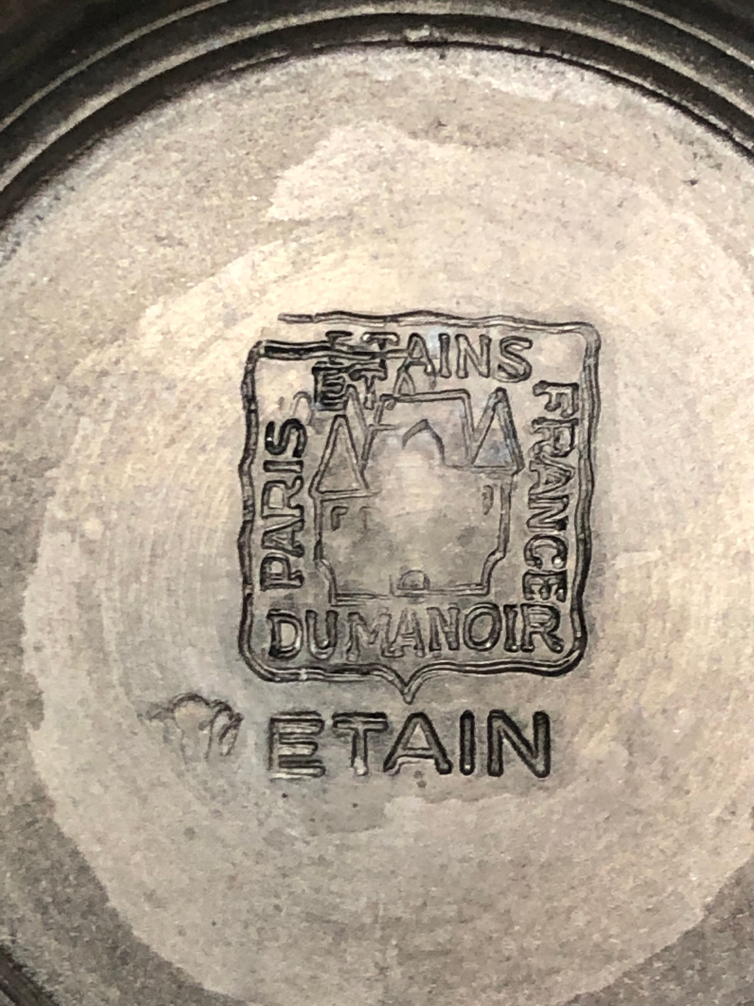 Stamped grey pewter antique vase