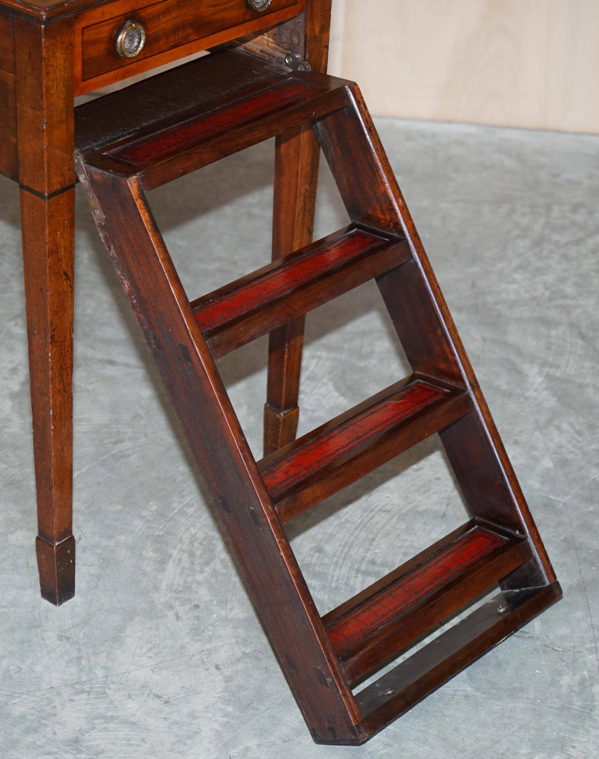 Regency Antique Metamorphic Stair Table with Leather