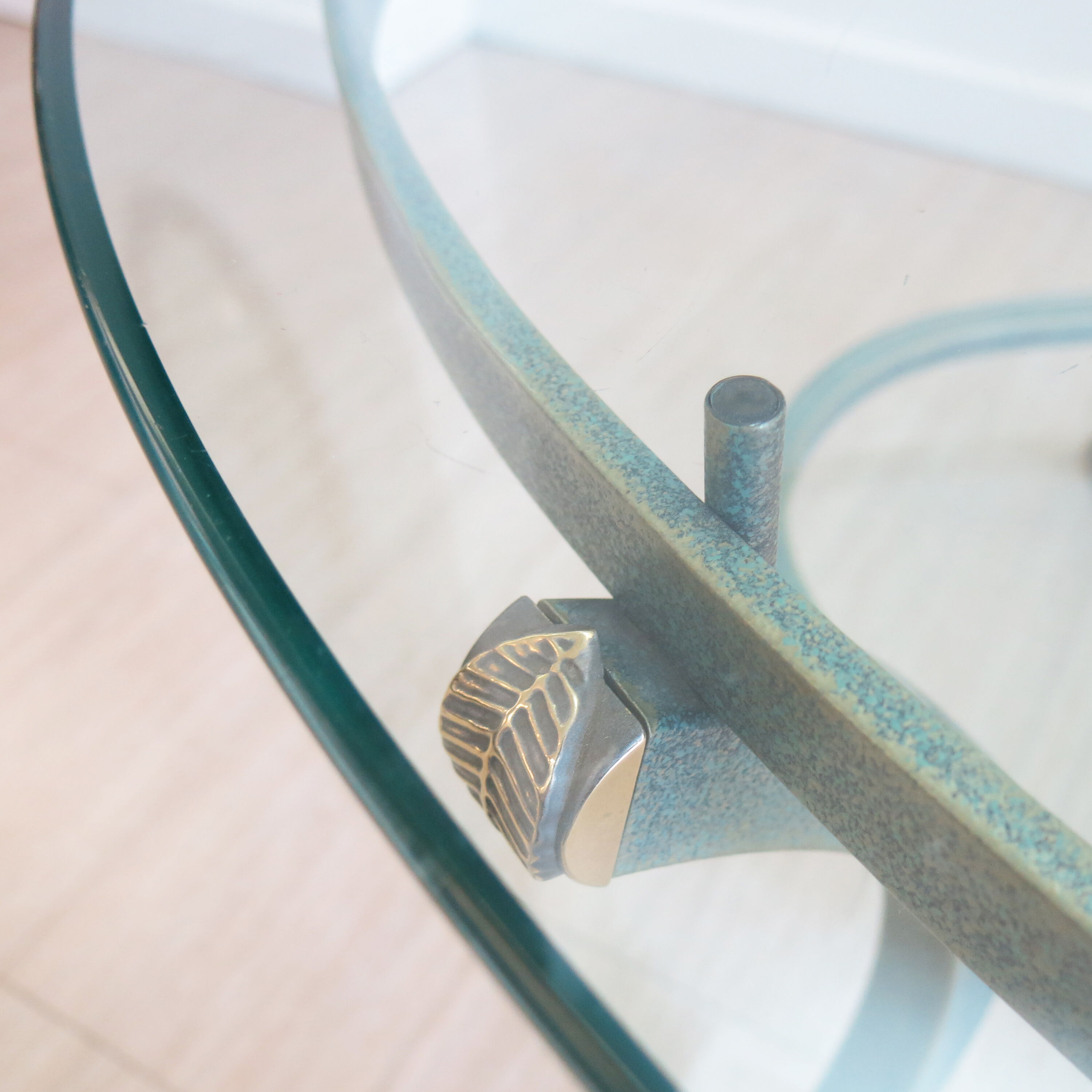 Vintage oval coffee table by Pierre Vandel, 1970s