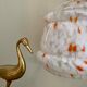Vintage Clichy glass globe pendant lamp white orange and green