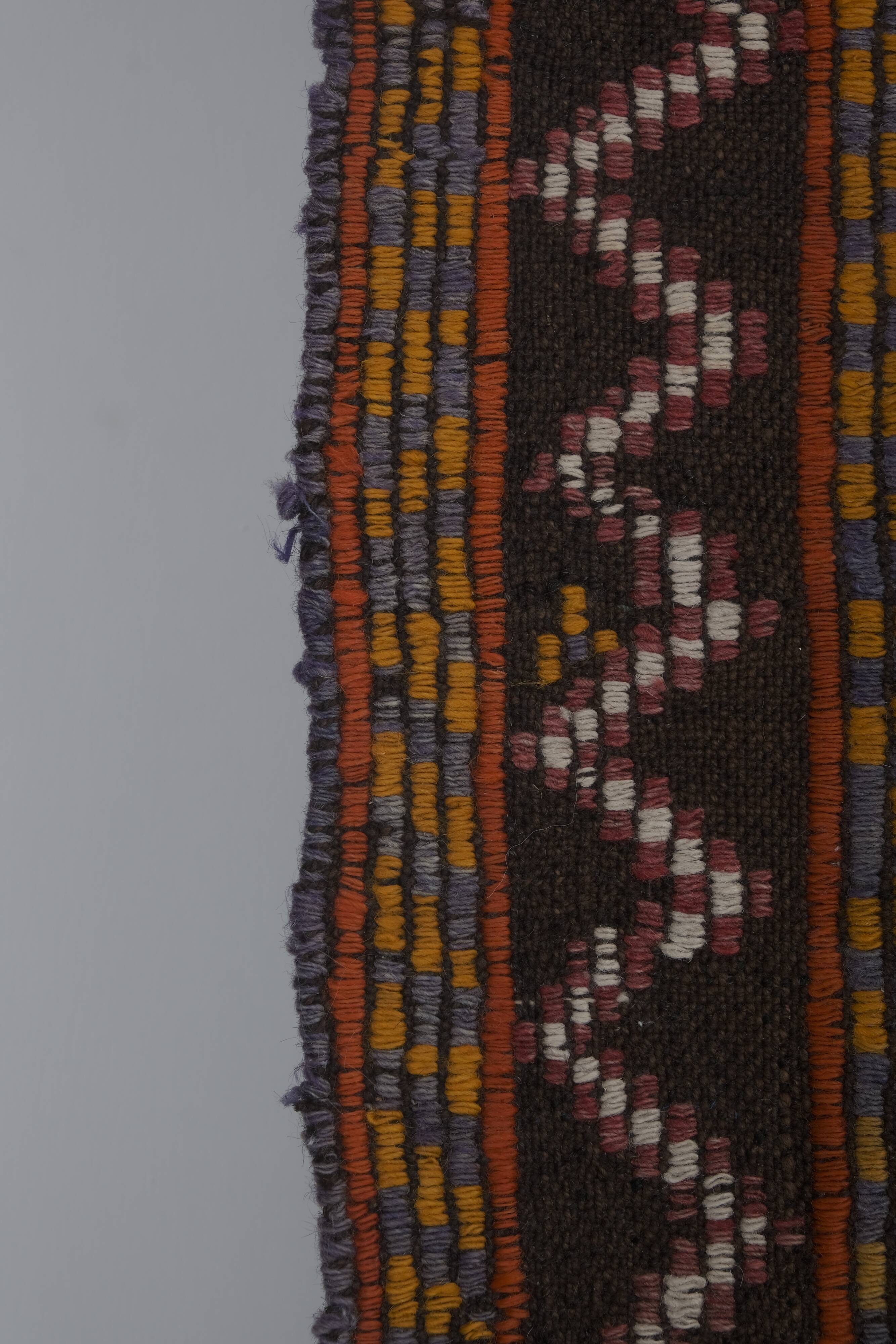 Turkish Geometric Jajim Flat-Weave Textile - Dining Room Kilim 5'3" X 8'10"