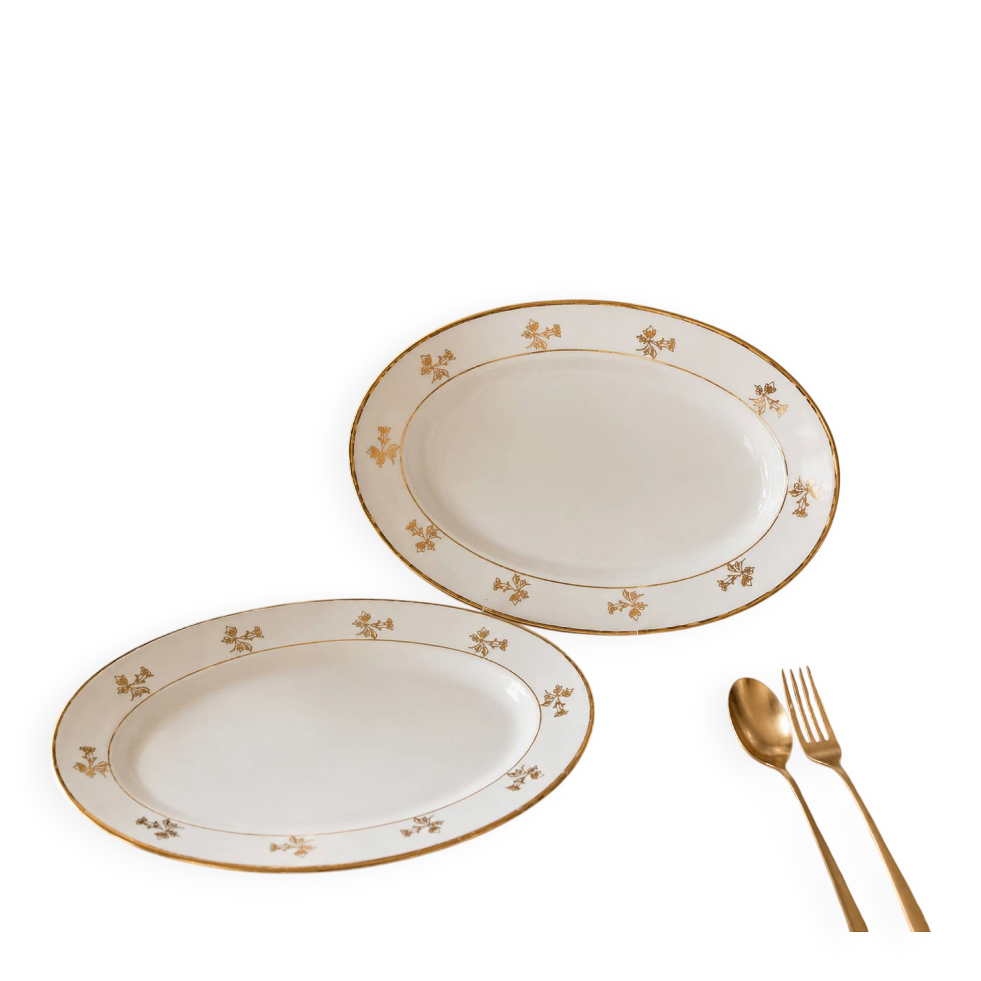 Paire de plats en porcelaine 1950