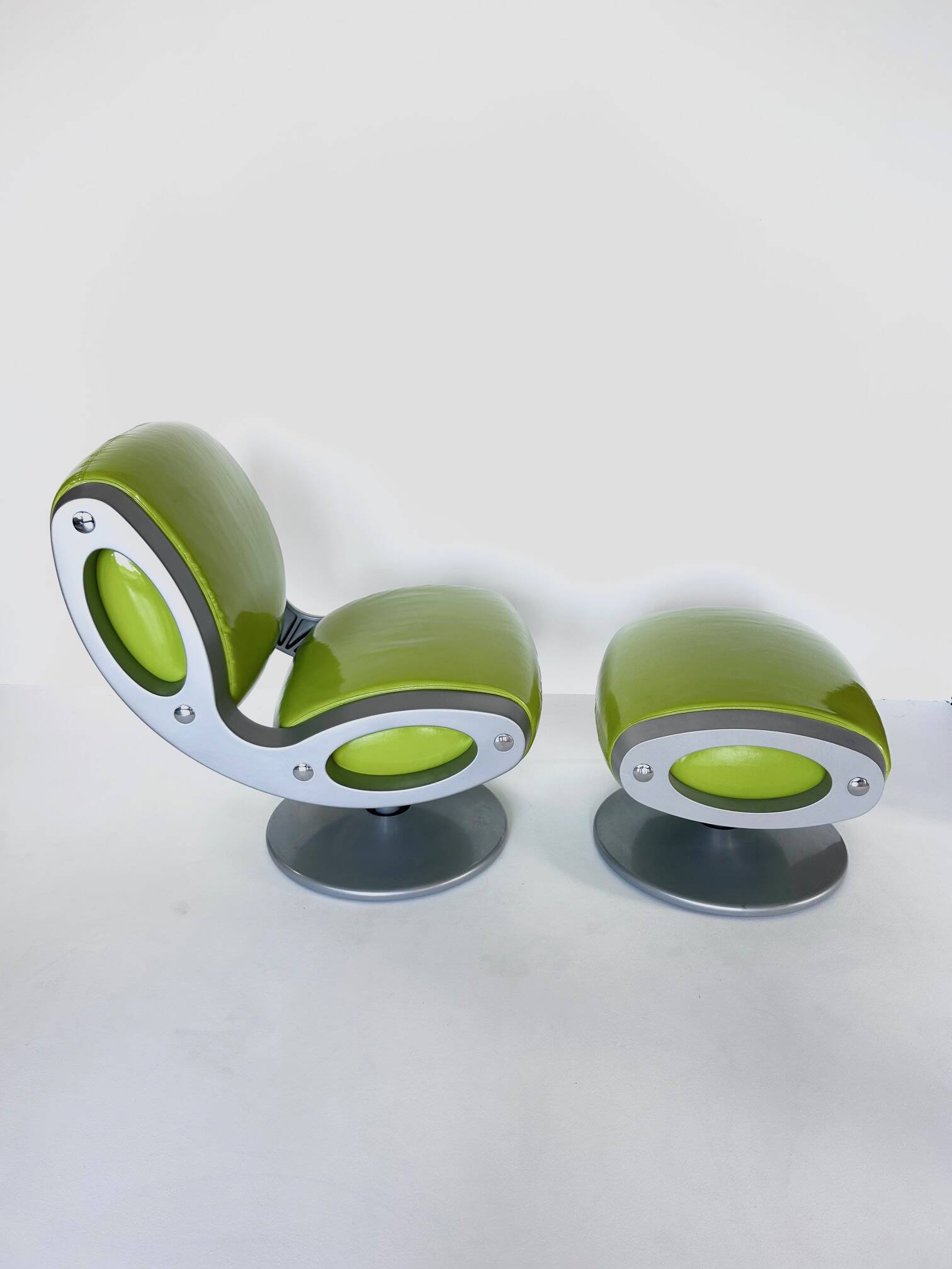 “Gluon” armchair and ottoman by Marc Newson, Moroso, 1993