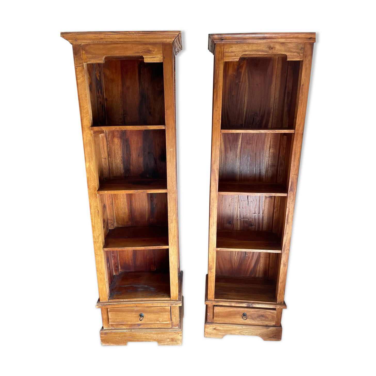 Teak bookcase set