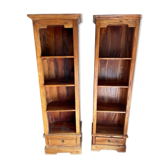Teak bookcase set