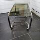 Coffee table with chrome base and smoked glass from the 70s