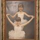 Painting on canvas, airbrush? young dancer in tutu, to be identified