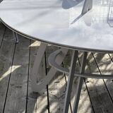 White metal table