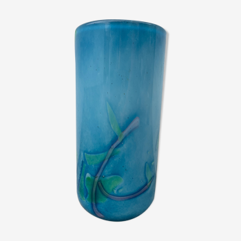 Blue glass vase La Rochère
