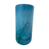 Vase en verre bleu La Rochère