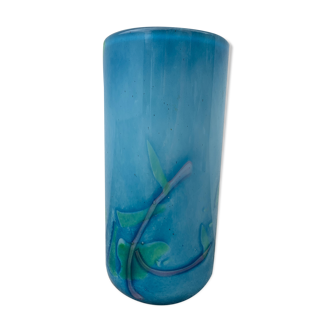 Blue glass vase La Rochère