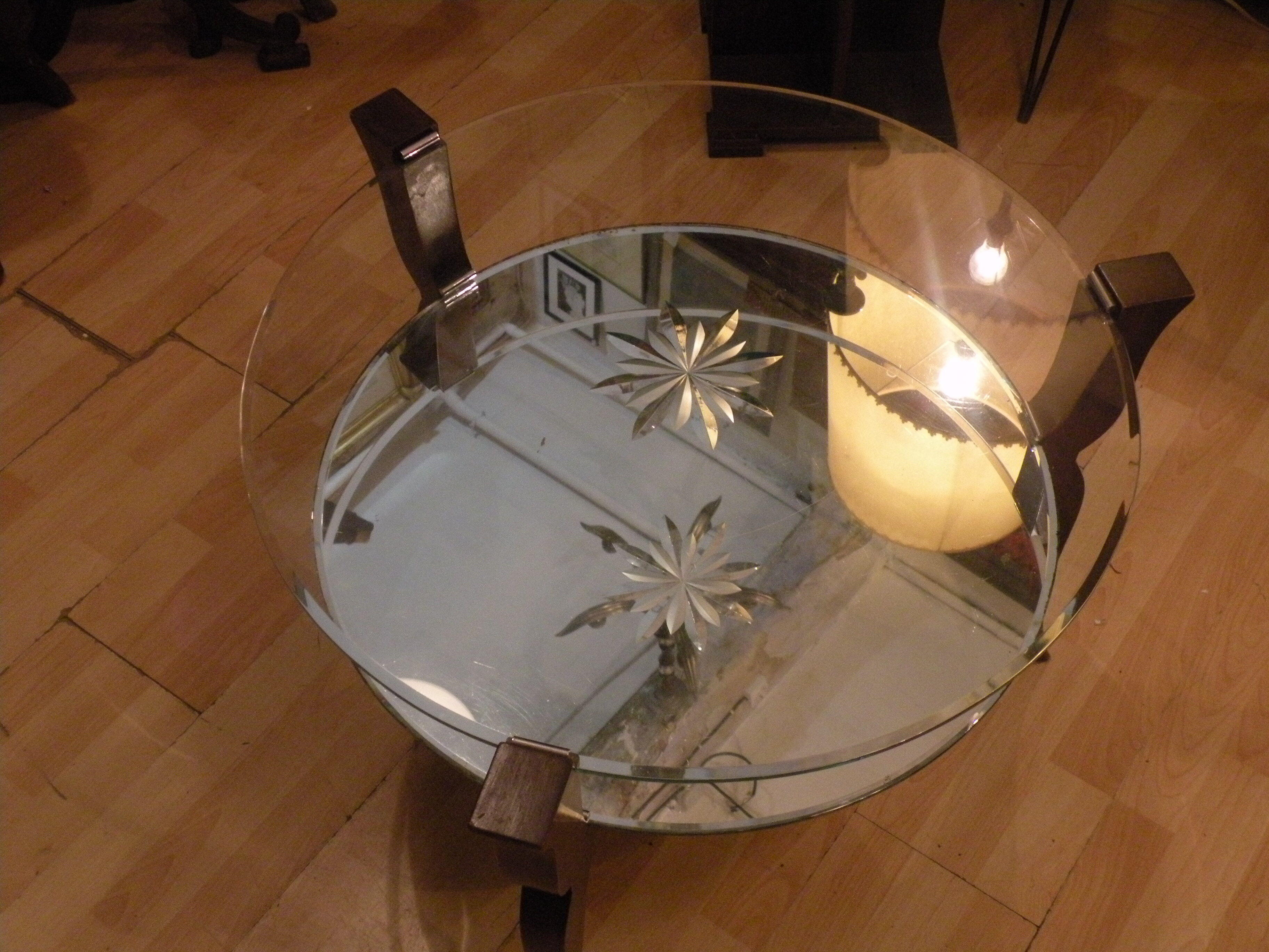 Coffee table pedestal table art deco 1930-1940