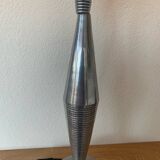 Large table lamp (108cm) designed by Kovacs and Sonneman for Escapade Paris vintage from the 80s in metal and chrome.