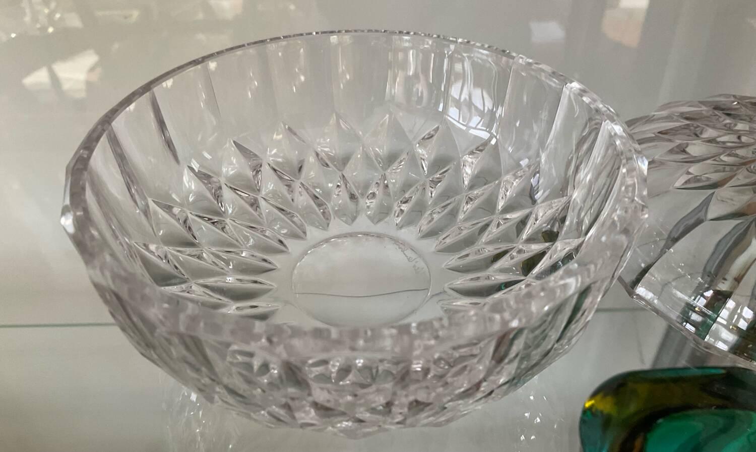 Bonbonnière vintage en cristal Val St Lambert
