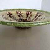 German Glass Bowl by Karl Wiedmann for WMF Ikora, 1930s Bauhaus Art Deco