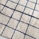 Moroccan Berber carpet Beni Ouarain unbleached with blue checkers majorelle 254x152cm