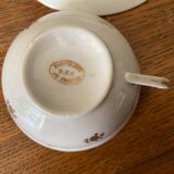 Set of 6 porcelain coffee cups and saucers PFC France