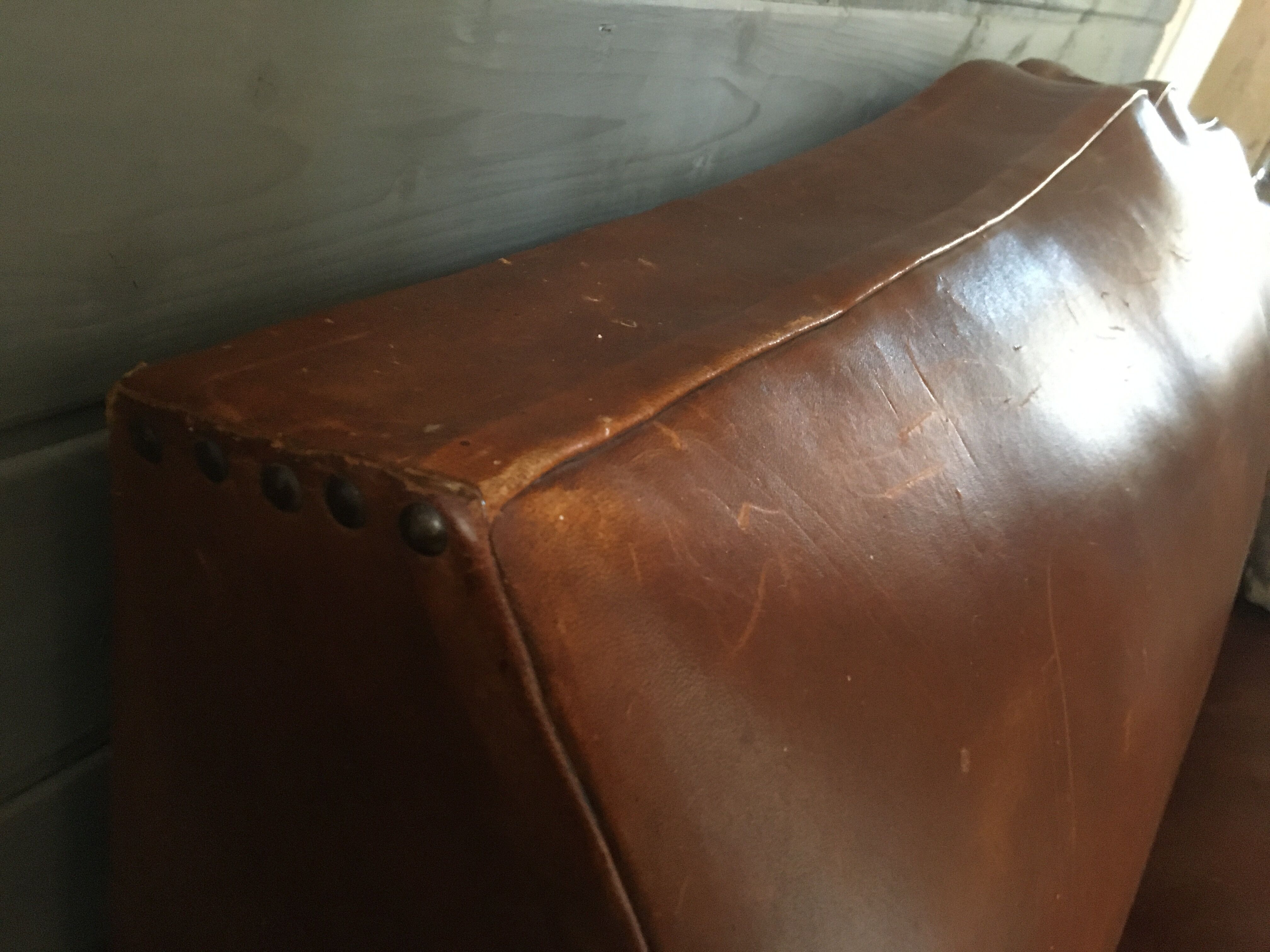 Leather club sofa 30s