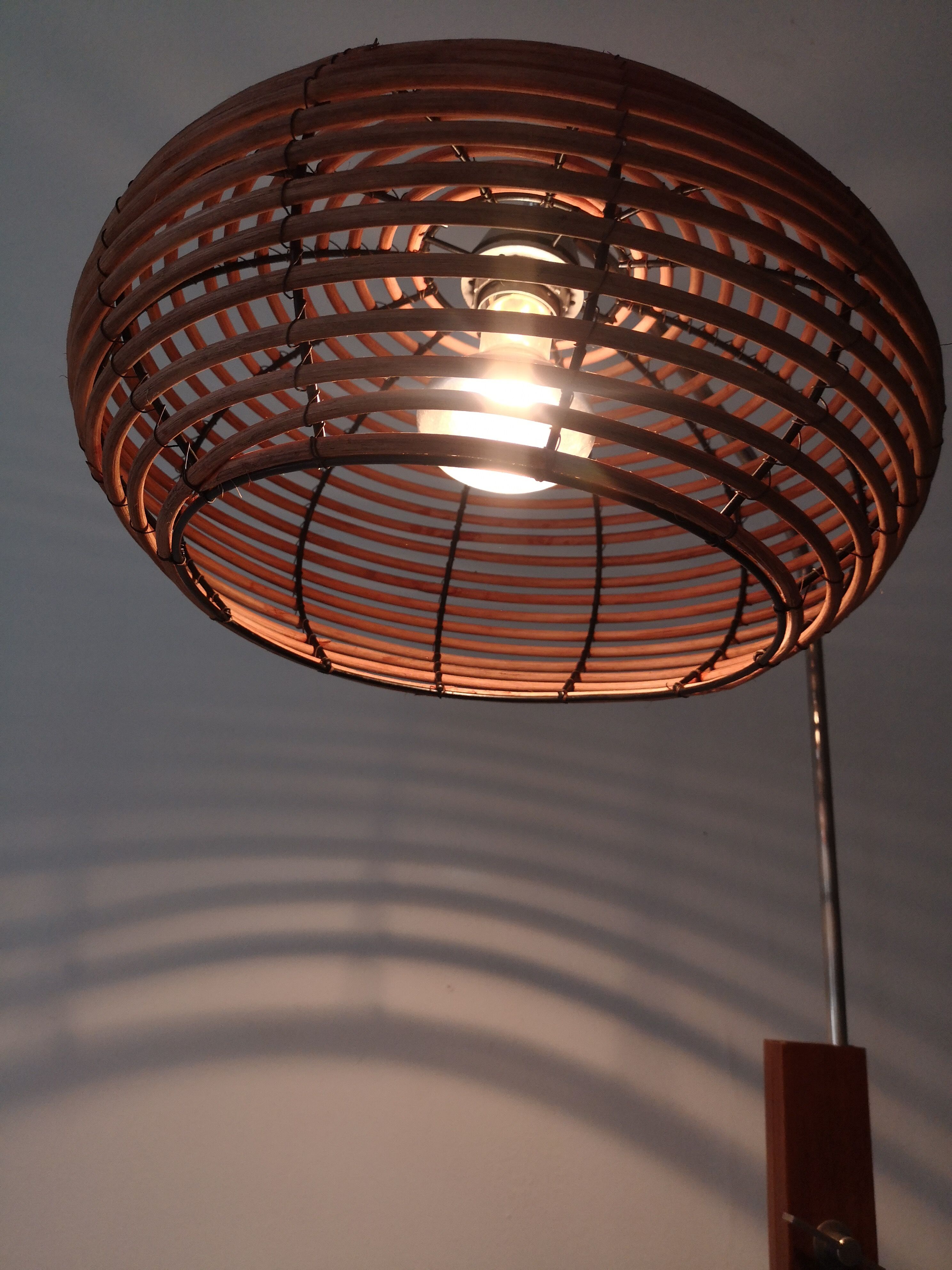 Scandinavian bamboo floor lamp, design 50s