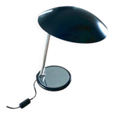 Grande lampe design vintage soucoupe chromé et métal laqué noir 1970