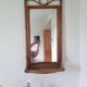 Vintage rattan entryway mirror