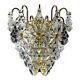 Kinkeldey XL 5-tier cut crystal wall sconce, gilt brass, Germany, 1970s