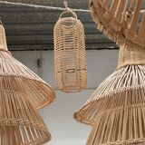 Rattan pendant lamp or light in the shape of an Asian lantern
