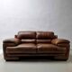 Brown buffalo leather sofa 193 cm