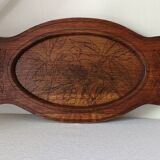 Vintage oak top engraved parrots