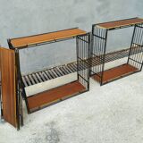 Flexible shelves metal teak