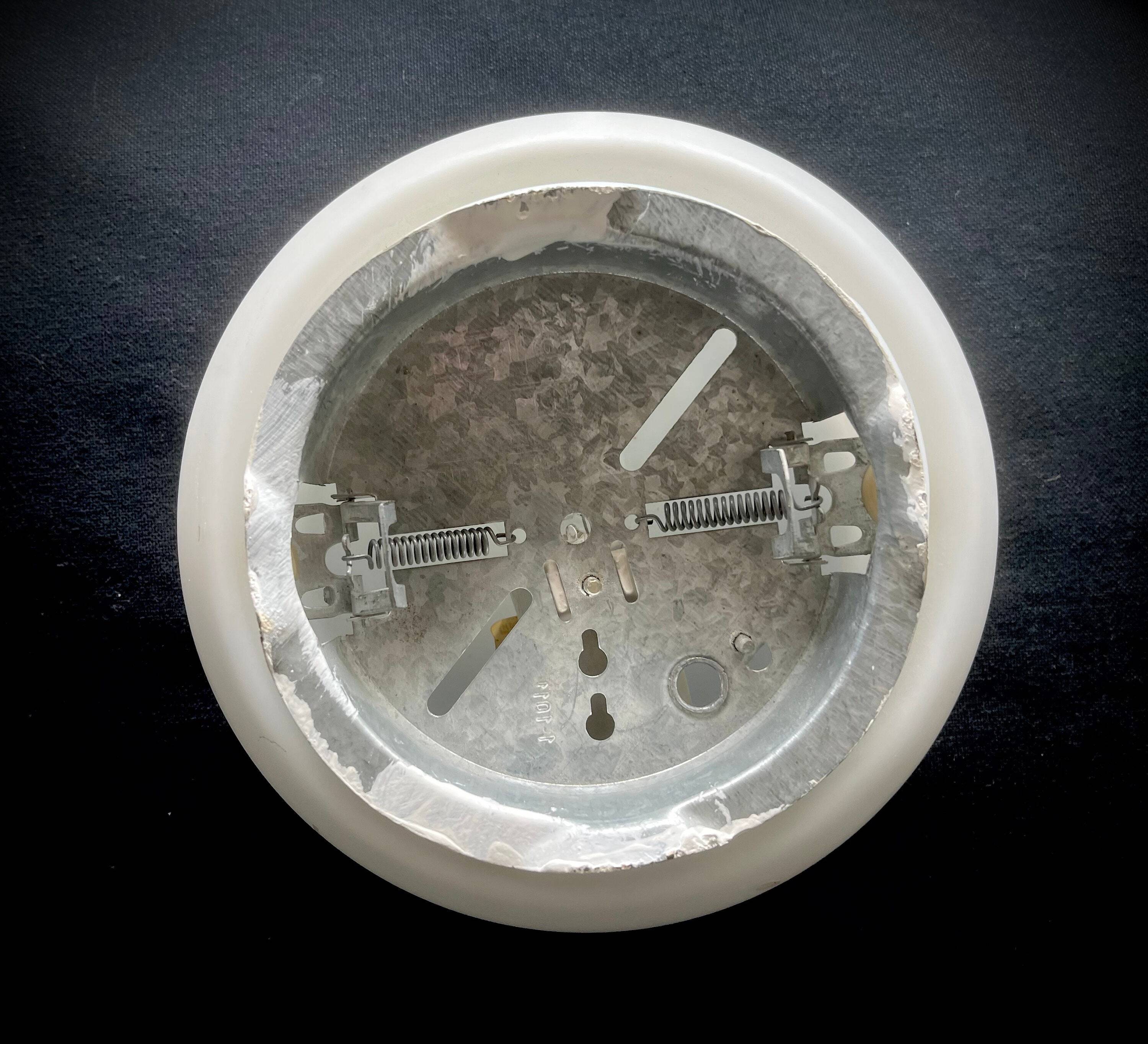 Small minimalist round white opaline wall light RZB Bamberg