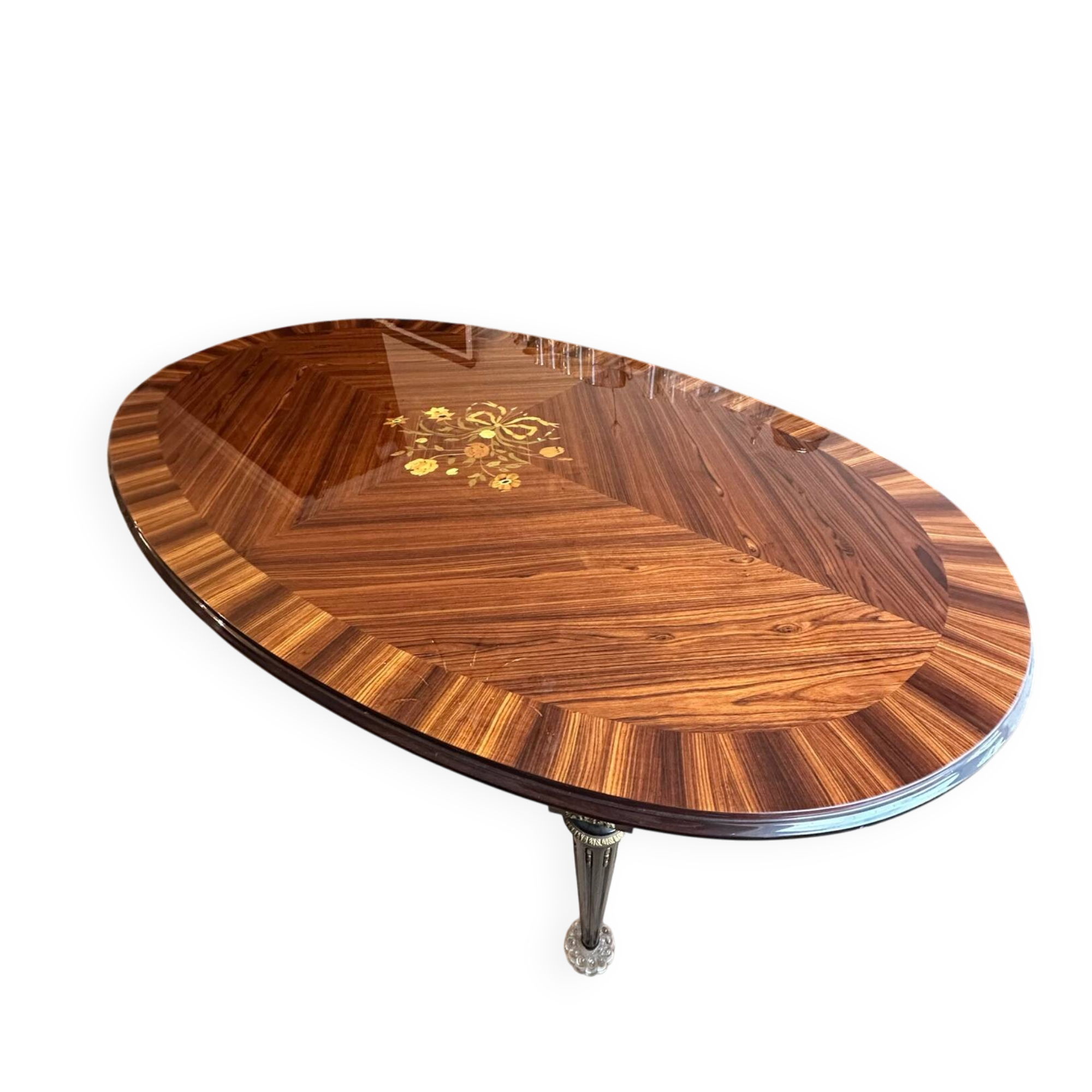 Louis XVI style oval marquetry table – 1.70 m