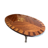 Table ovale en marqueterie de style Louis XVI – 1,70 m