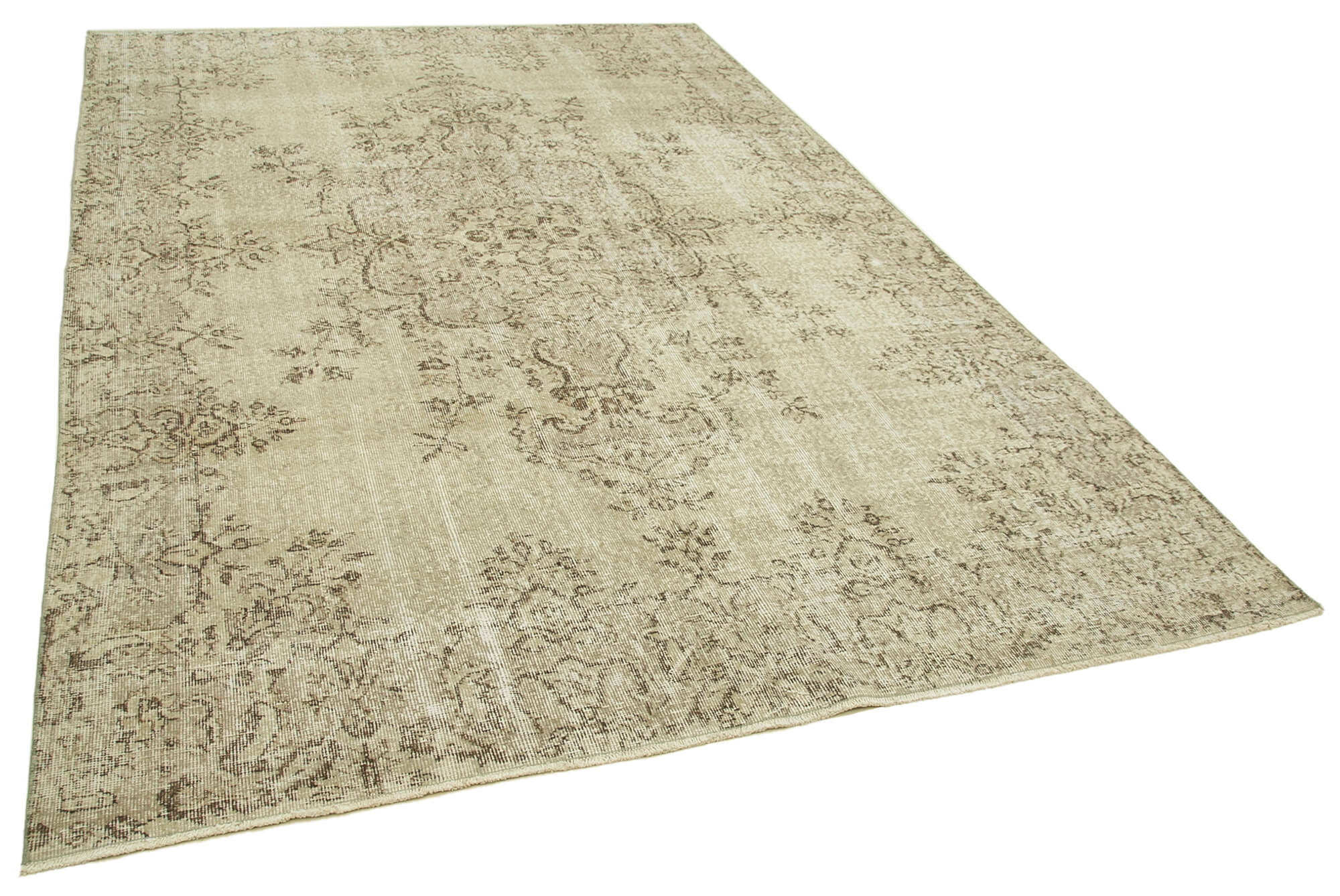 Hand-knotted rustic turkish beige rug 200 cm x 308 cm