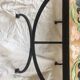 Square coffee table in wrought iron and ceramic, 1950s