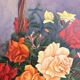 Old Oil Painting Canvas Still Life Rose Flowers Bouquet Signed