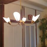 Four-light opaline chandelier