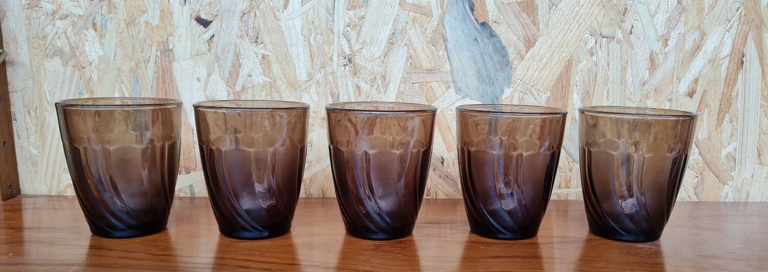 Set of 5 duralex water glasses