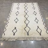White black berbere wool carpet 153x250cm