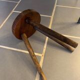 Vintage tripod wood farm stool