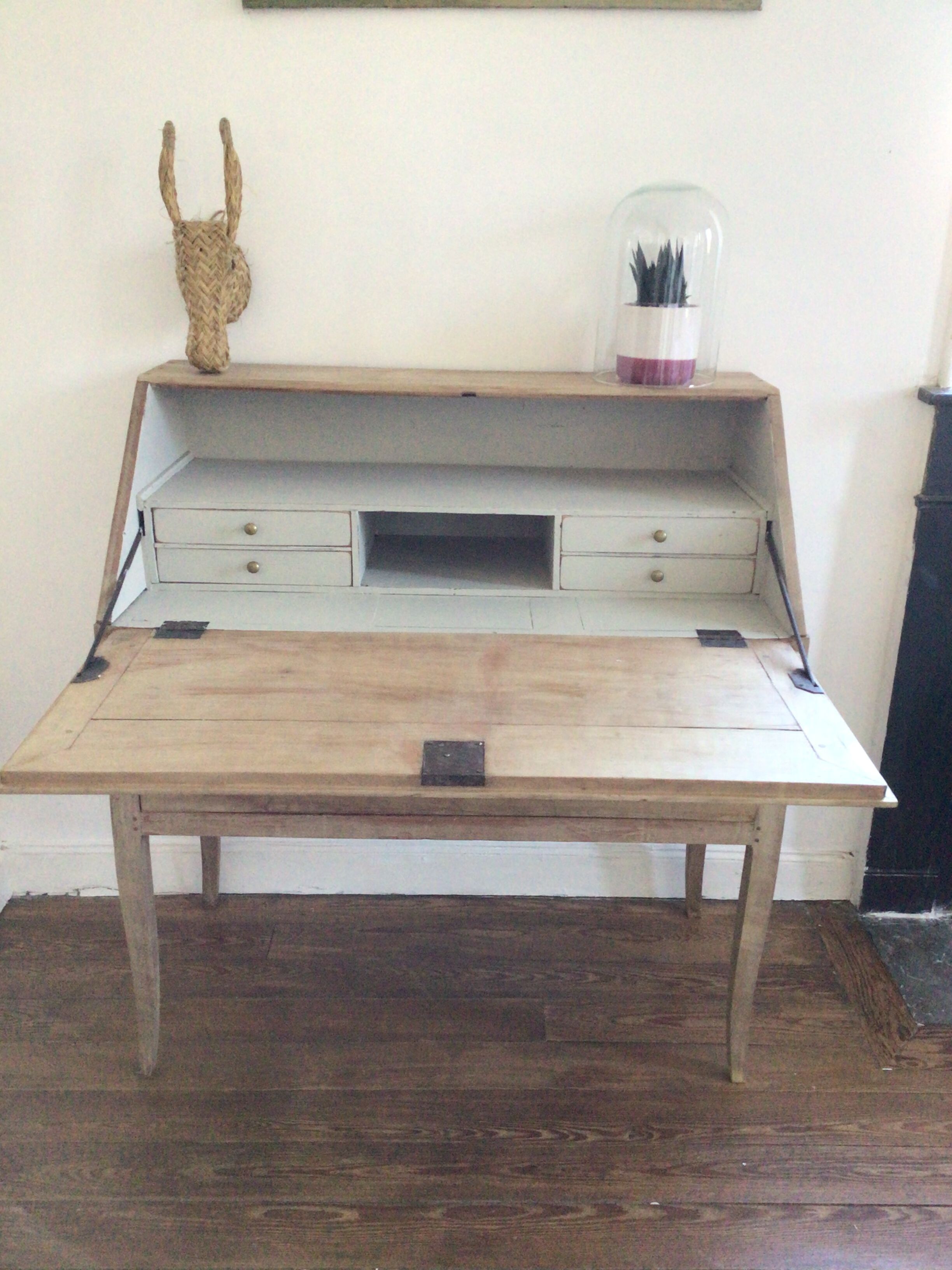 Office XIXth pickled oak