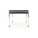 Mid century grey limestone and chrome coffee table 1960