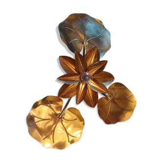 Vintage water lily wall sconce 1970