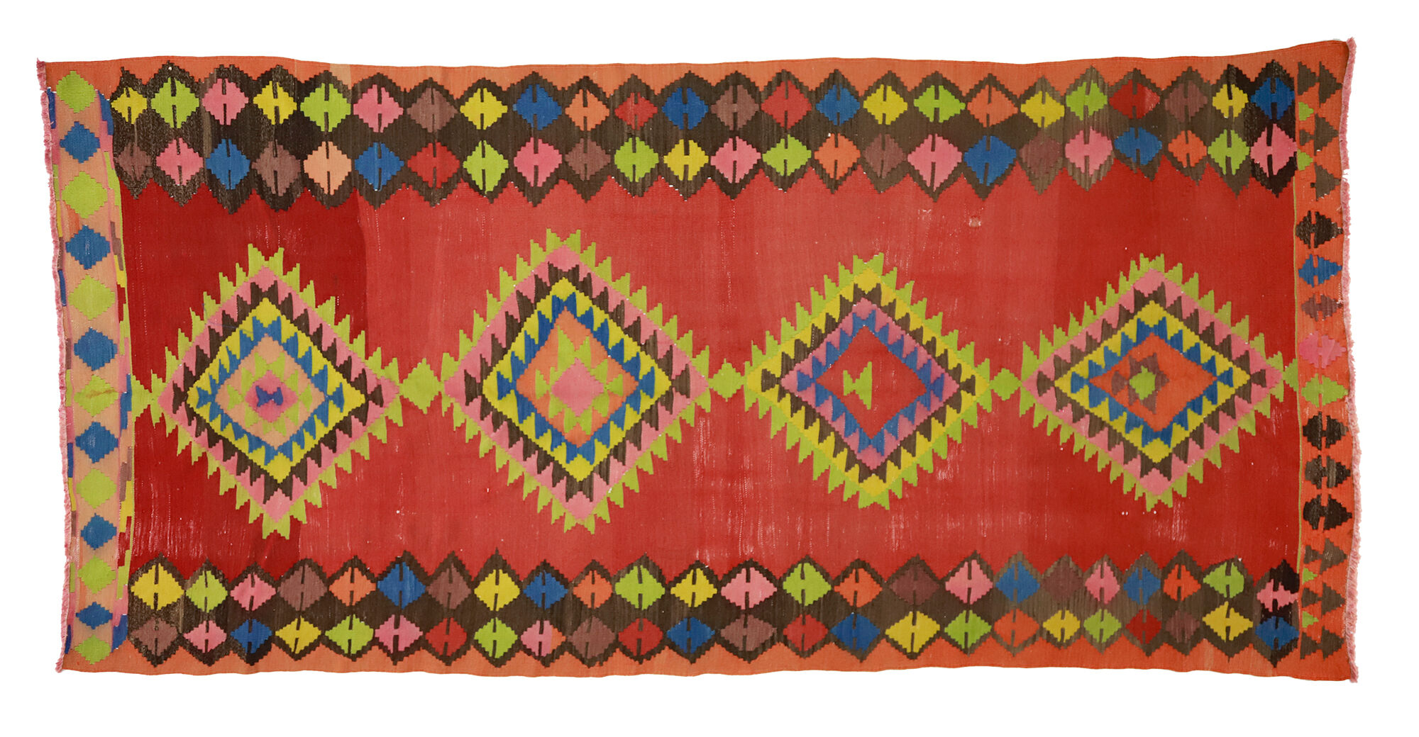 Anatolian handmade kilim rug 440 cm x 153 cm