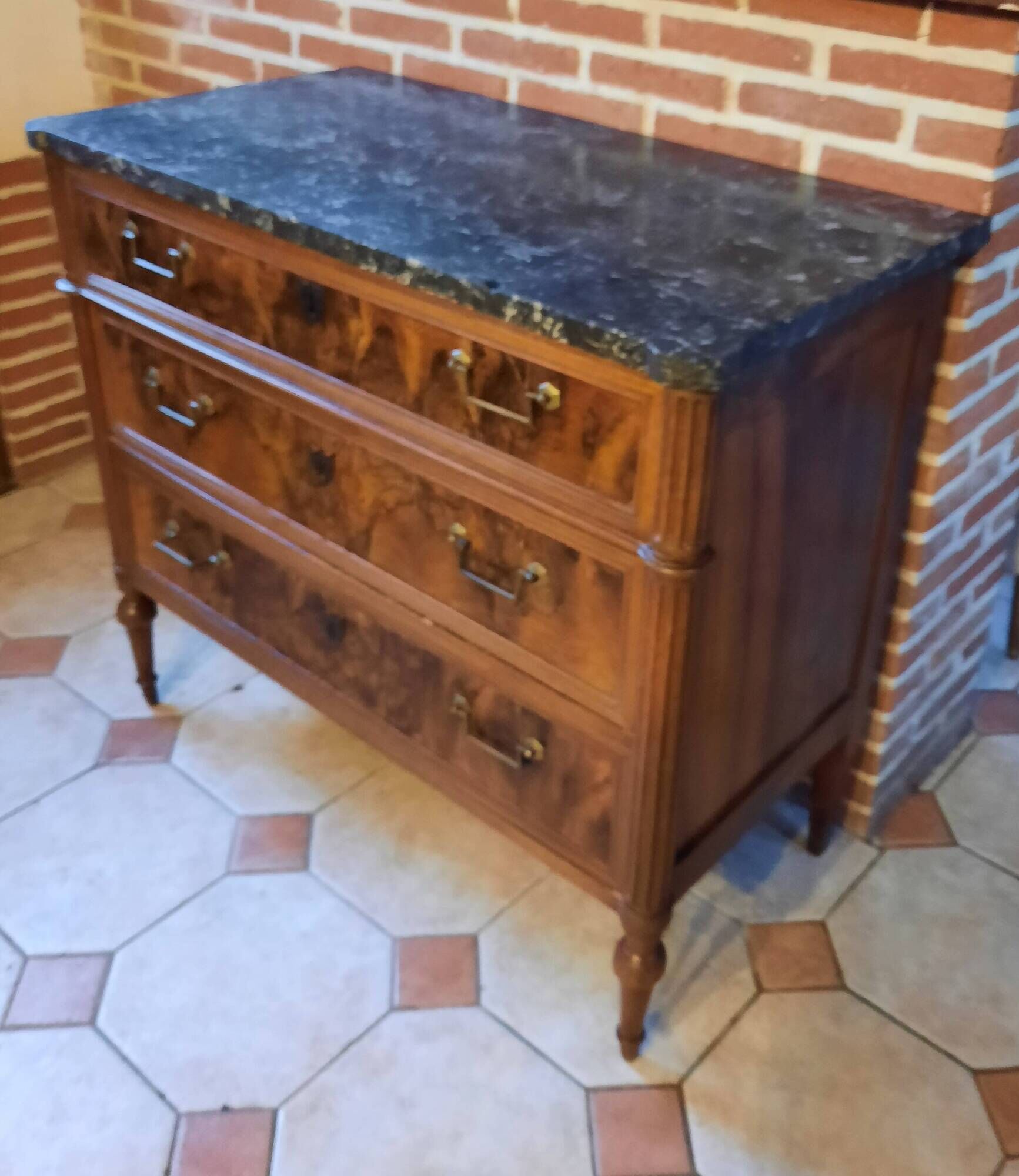 Louis XVI period mahogany chest of drawers
