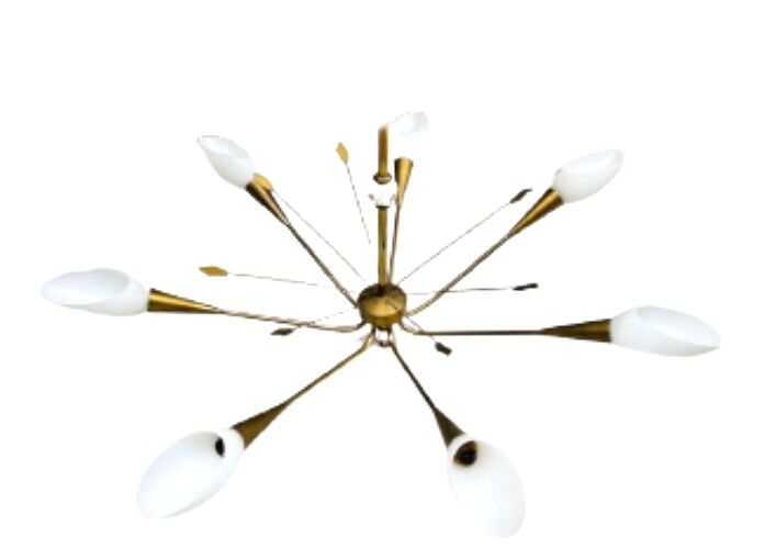 Brass scandinavian chandelier from the 60s