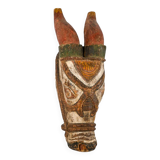 Tête de vache sacrée en bois polychrome indienne