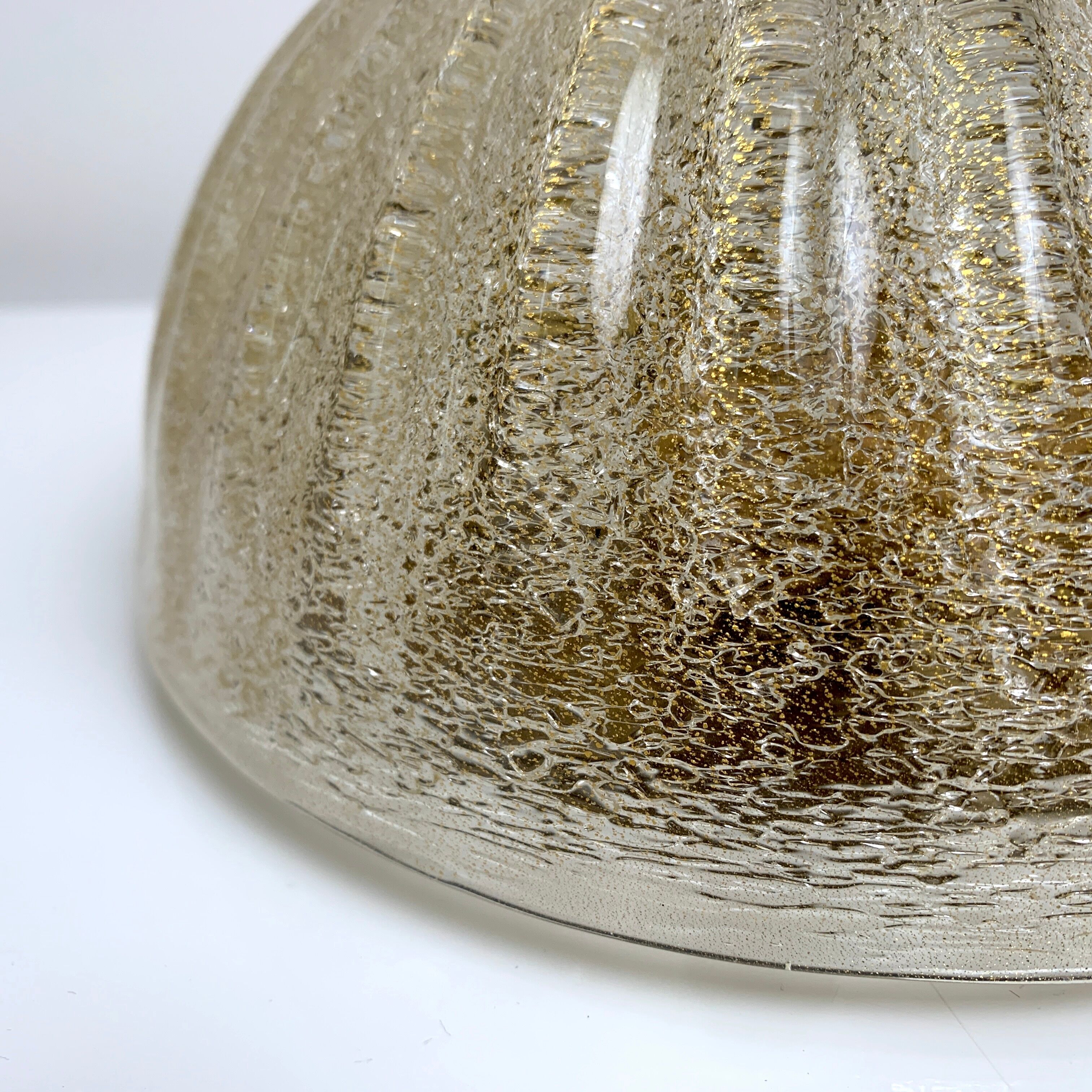 Old ceiling lamp murano glass with inclusion gold gilded barovier toso