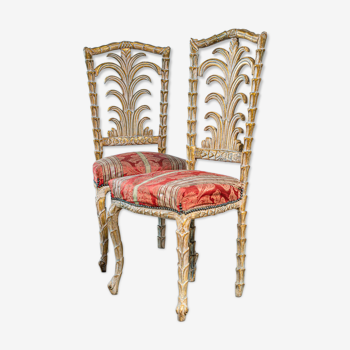Rococo palm chair duo